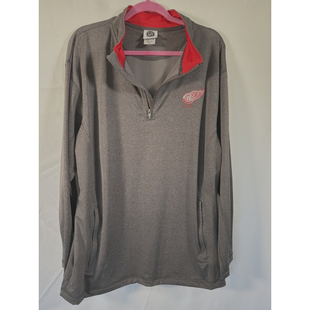 NHL Brand sweatshirt size L Detroit Red Wings 1/4 zip pullover long sleeve
